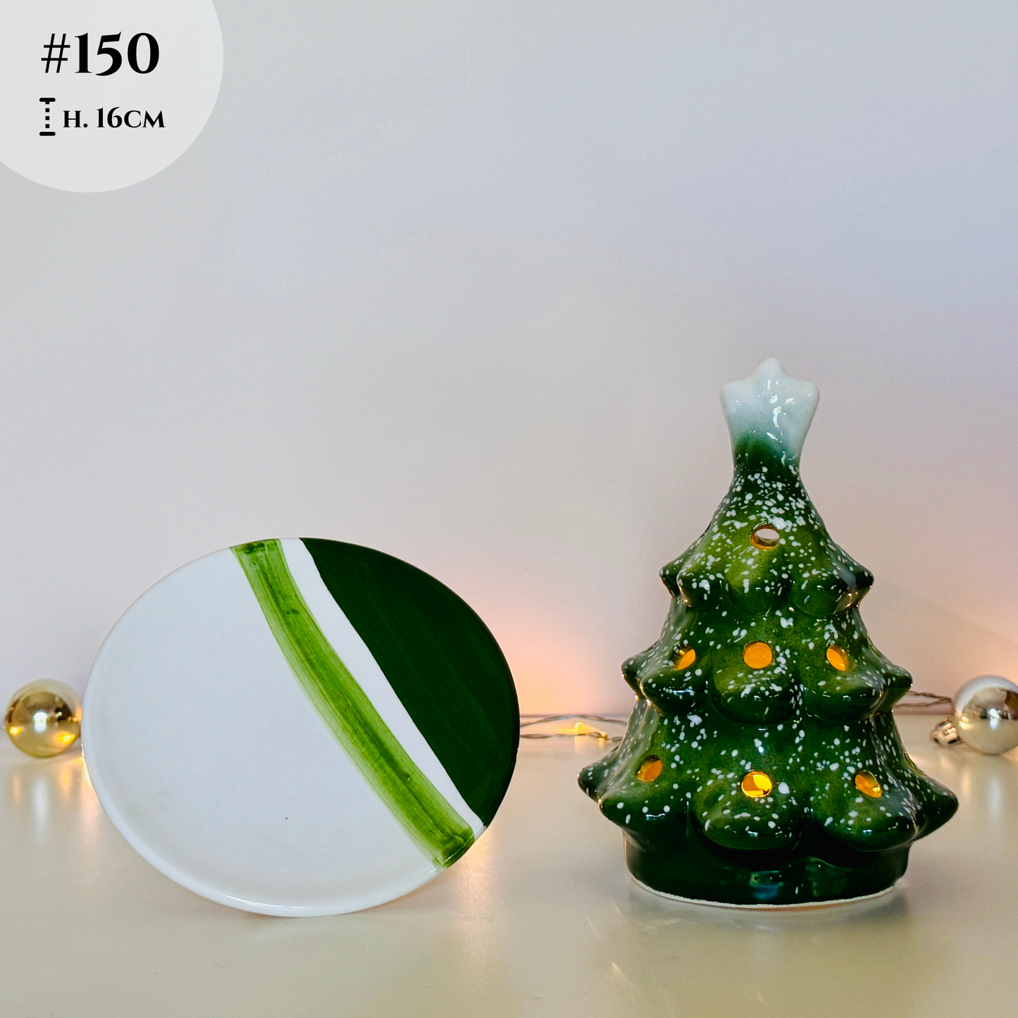 Weihnachtlicher Teelichthalter Weihnachtsdeko aus Keramik handgemacht