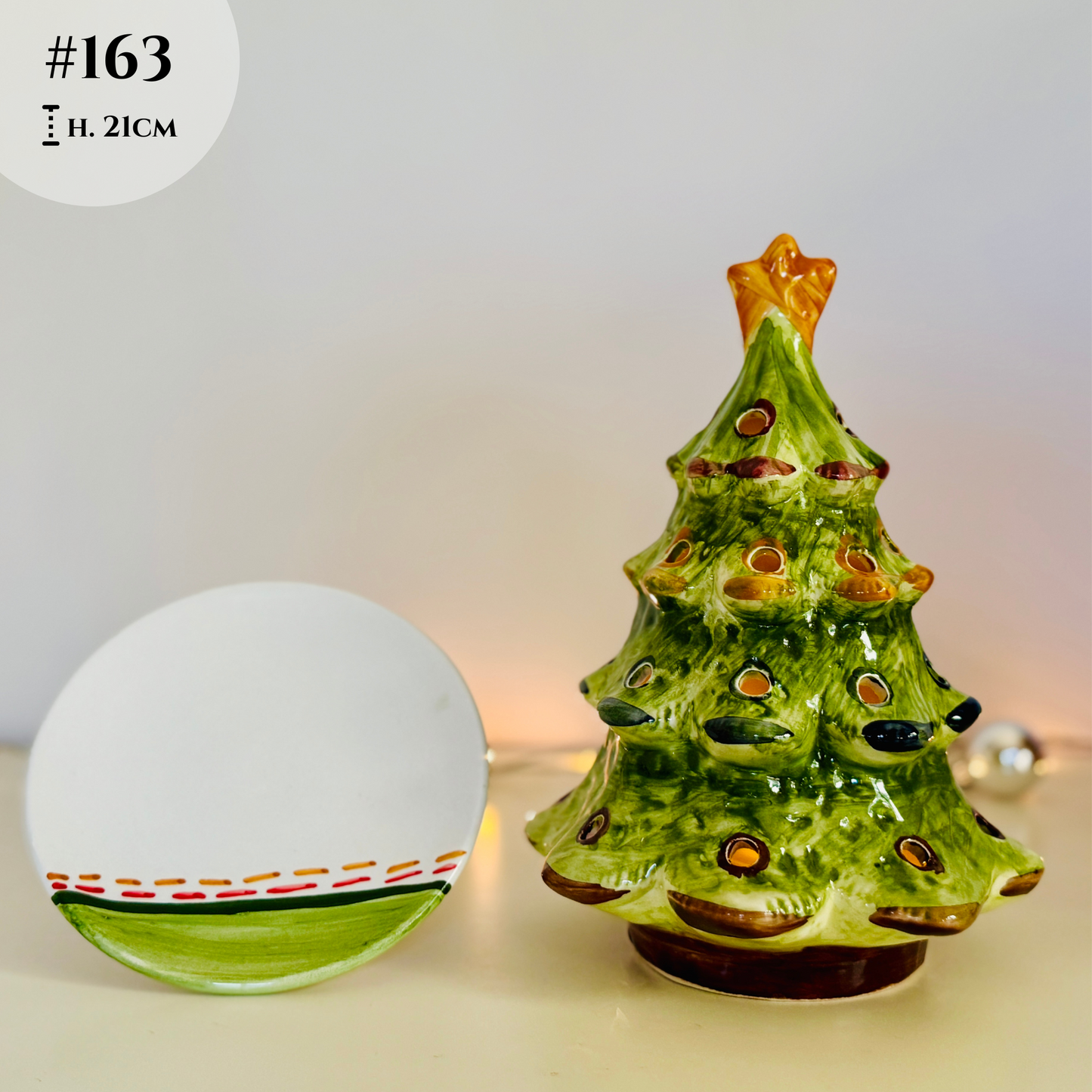 Weihnachtlicher Teelichthalter Weihnachtsdeko aus Keramik handgemacht