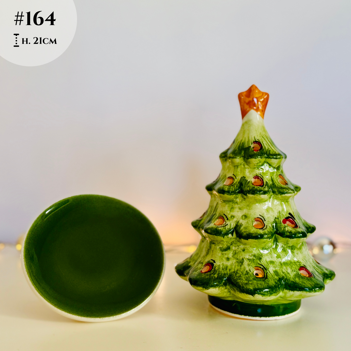 Weihnachtlicher Teelichthalter Weihnachtsdeko aus Keramik handgemacht