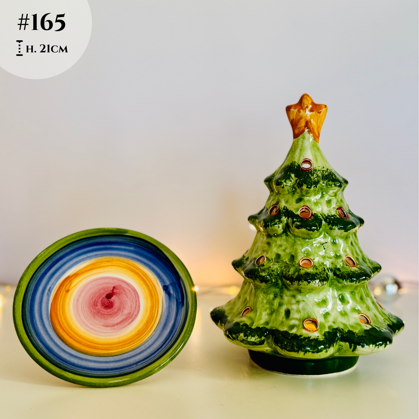 Weihnachtlicher Teelichthalter Weihnachtsdeko aus Keramik handgemacht