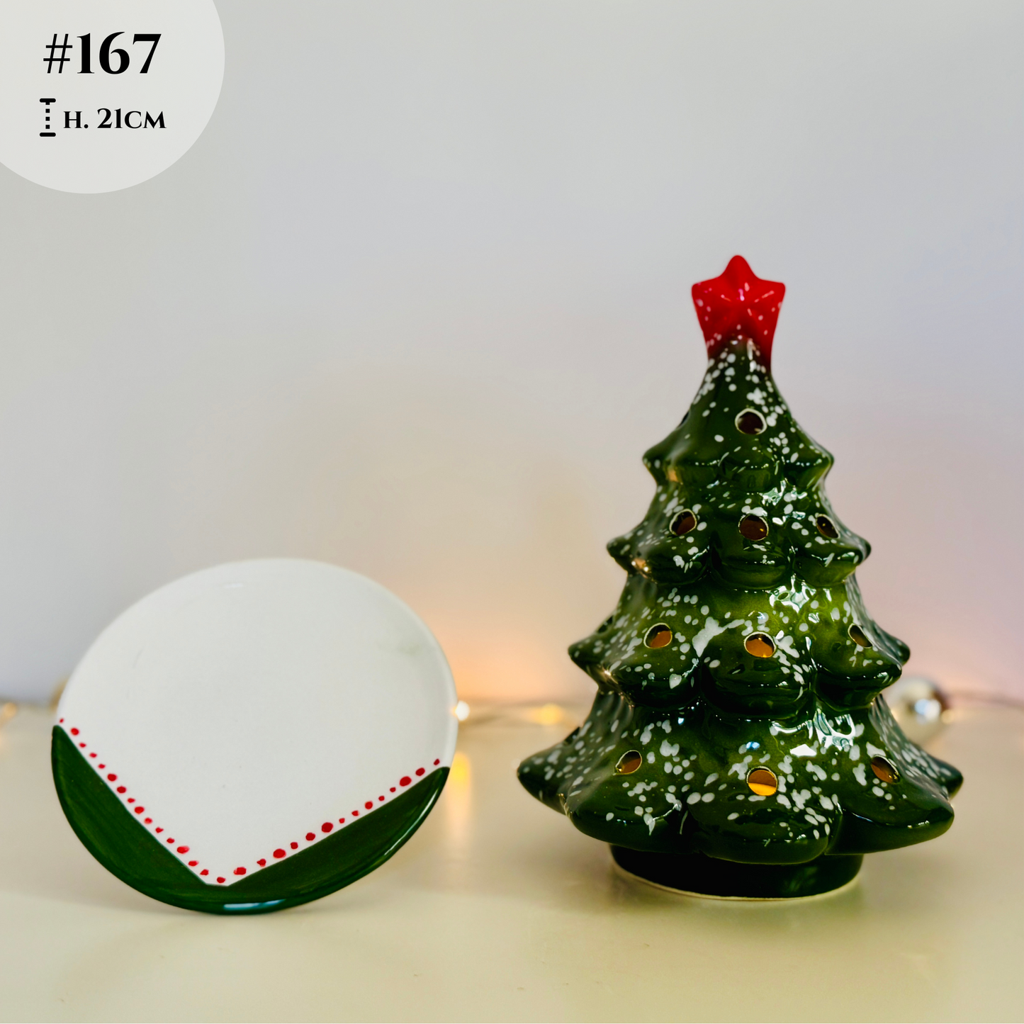Weihnachtlicher Teelichthalter Weihnachtsdeko aus Keramik handgemacht