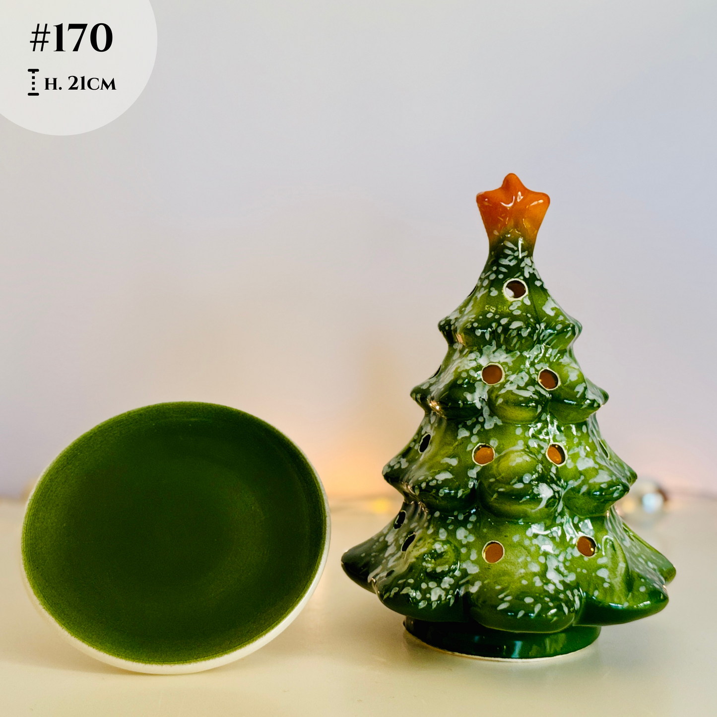 Weihnachtlicher Teelichthalter Weihnachtsdeko aus Keramik handgemacht