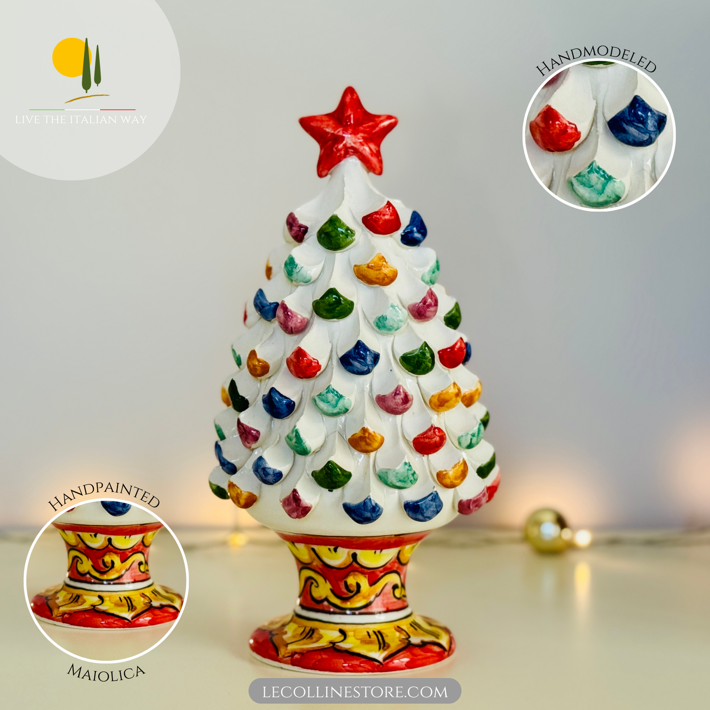 Weihnachtsbaum aus Keramik handgemacht und handbemalt 27cm Versand ab 17.09