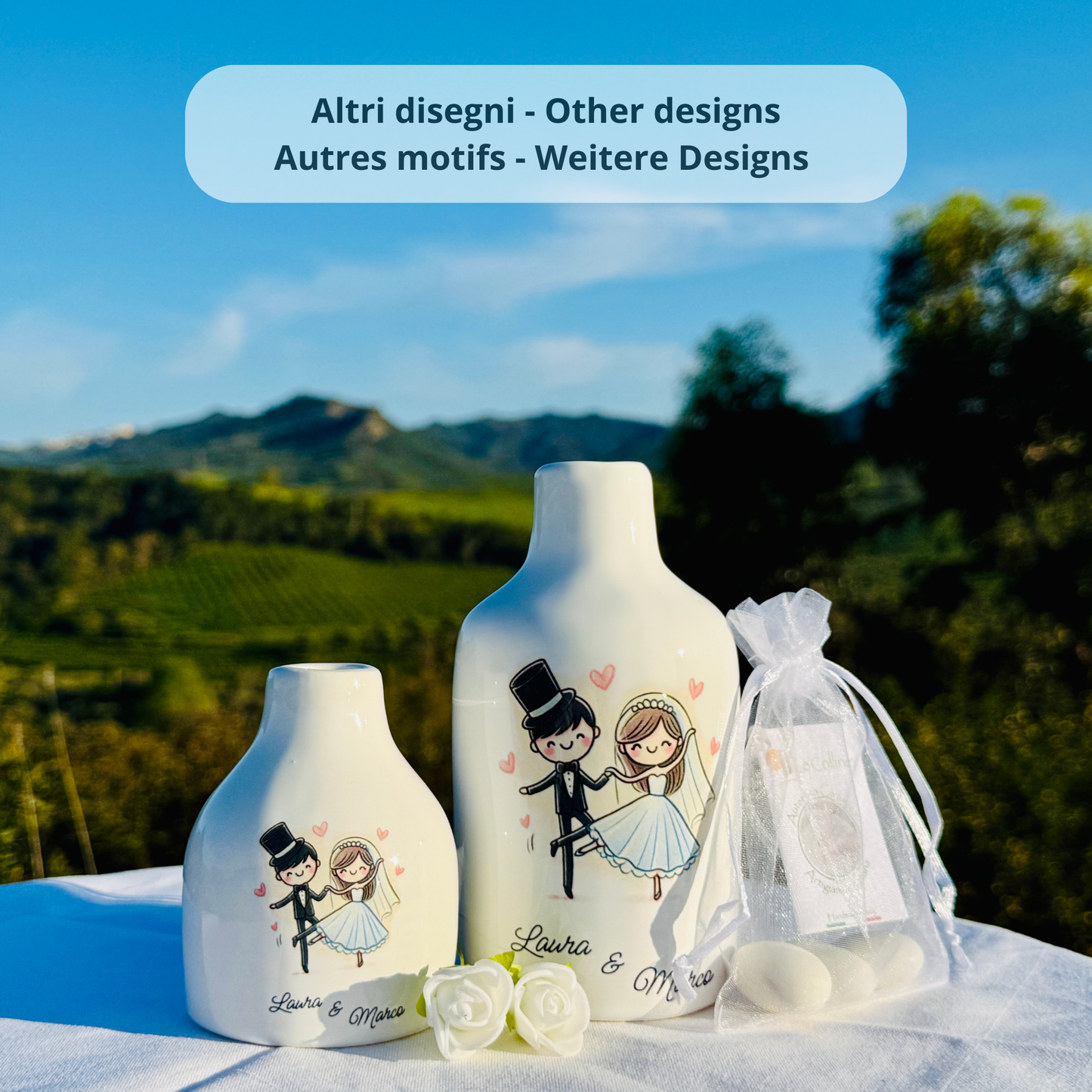 Personalisierbare Gastgeschenke Hochzeit kleine Ölflasche Ölspender
