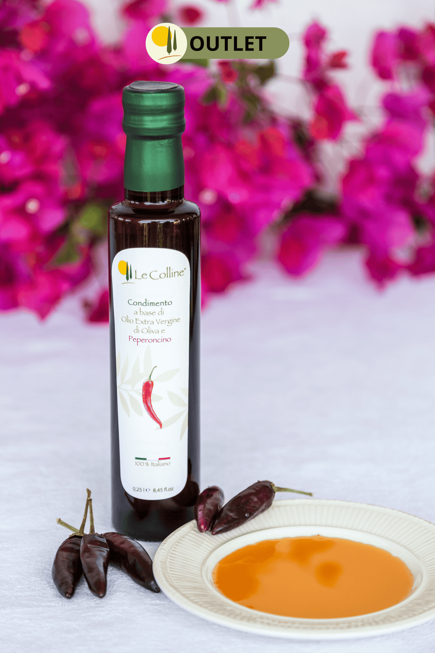 Condimento a base di olio extravergine di oliva e peperoncino 250 ml - Outlet (da consumarsi preferibilmente entro)