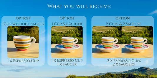 Bunte Espresso Tassen handgemacht in Italien "Vivace"