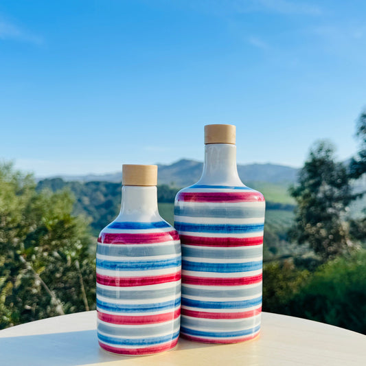 Bottiglia per olio in ceramica "Pura" dispenser per olio d'oliva e aceto fatto a mano in Italia