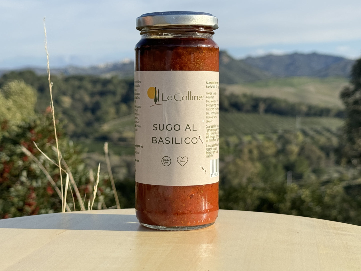 Le Colline Tomatensoße mit Basilikum aus Italien 330g