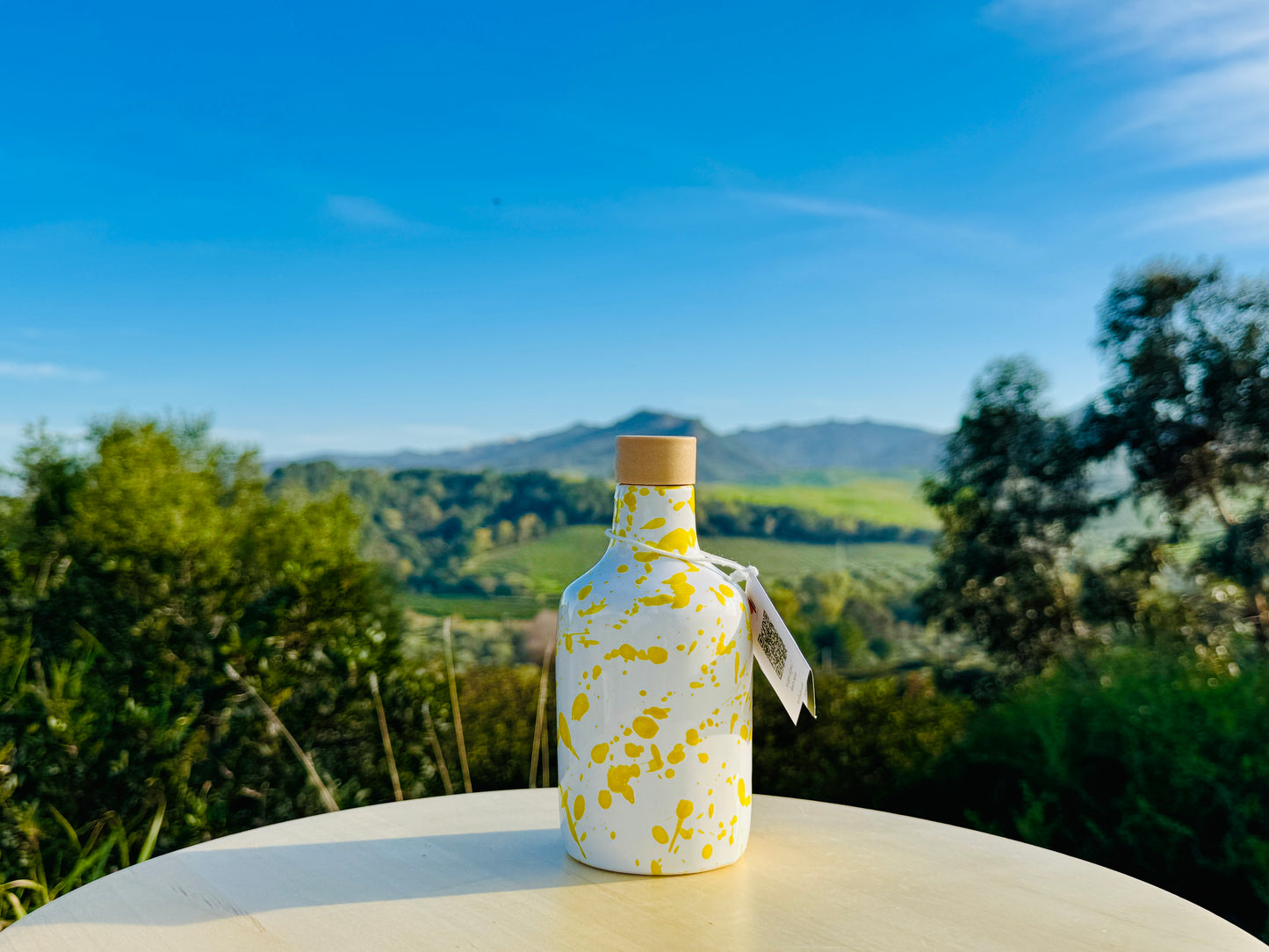 Keramikflasche Ölspender Ölflasche "Schizzata" 250 ml für Olivenöl handgemacht in Italien