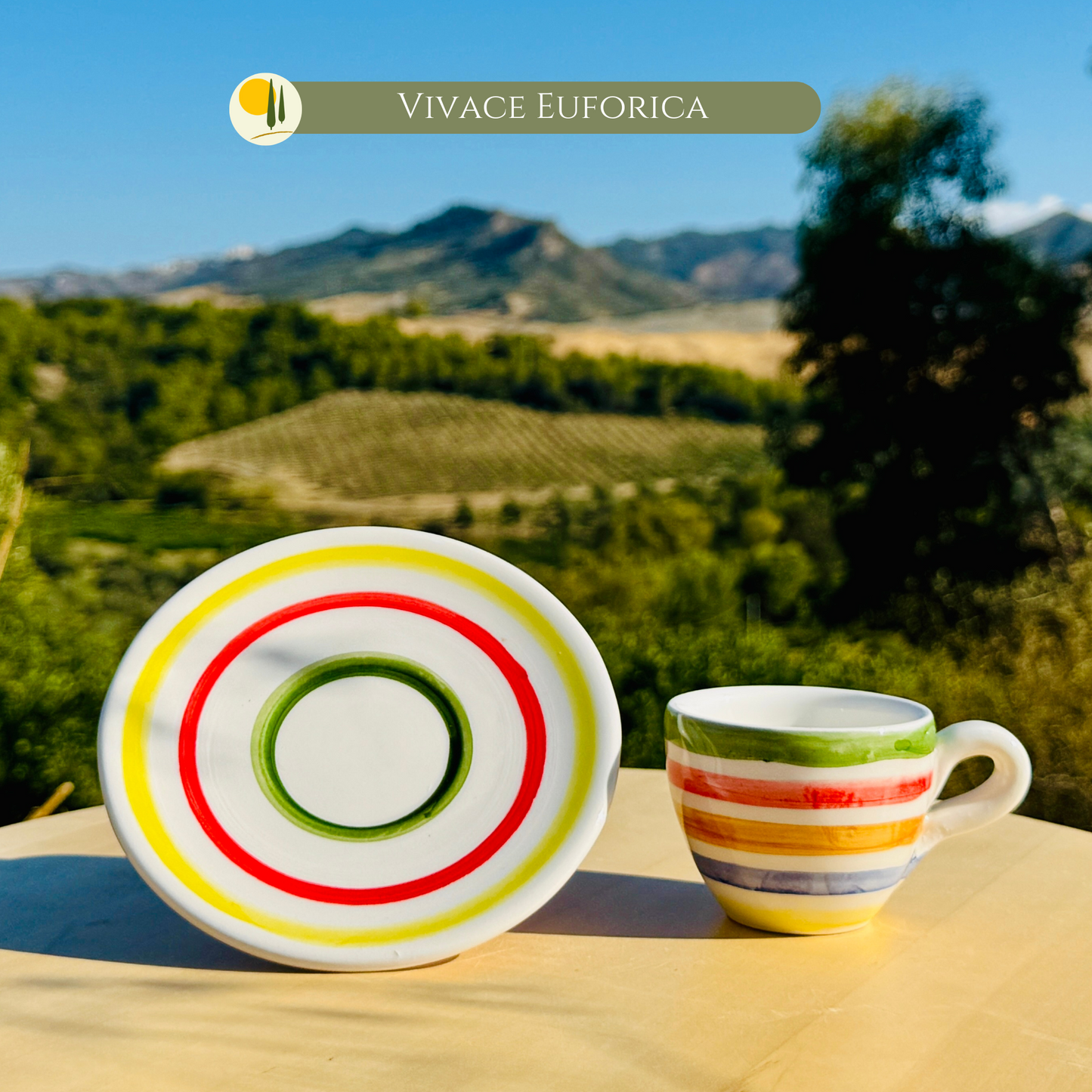 Bunte Espresso Tassen handgemacht in Italien "Vivace"