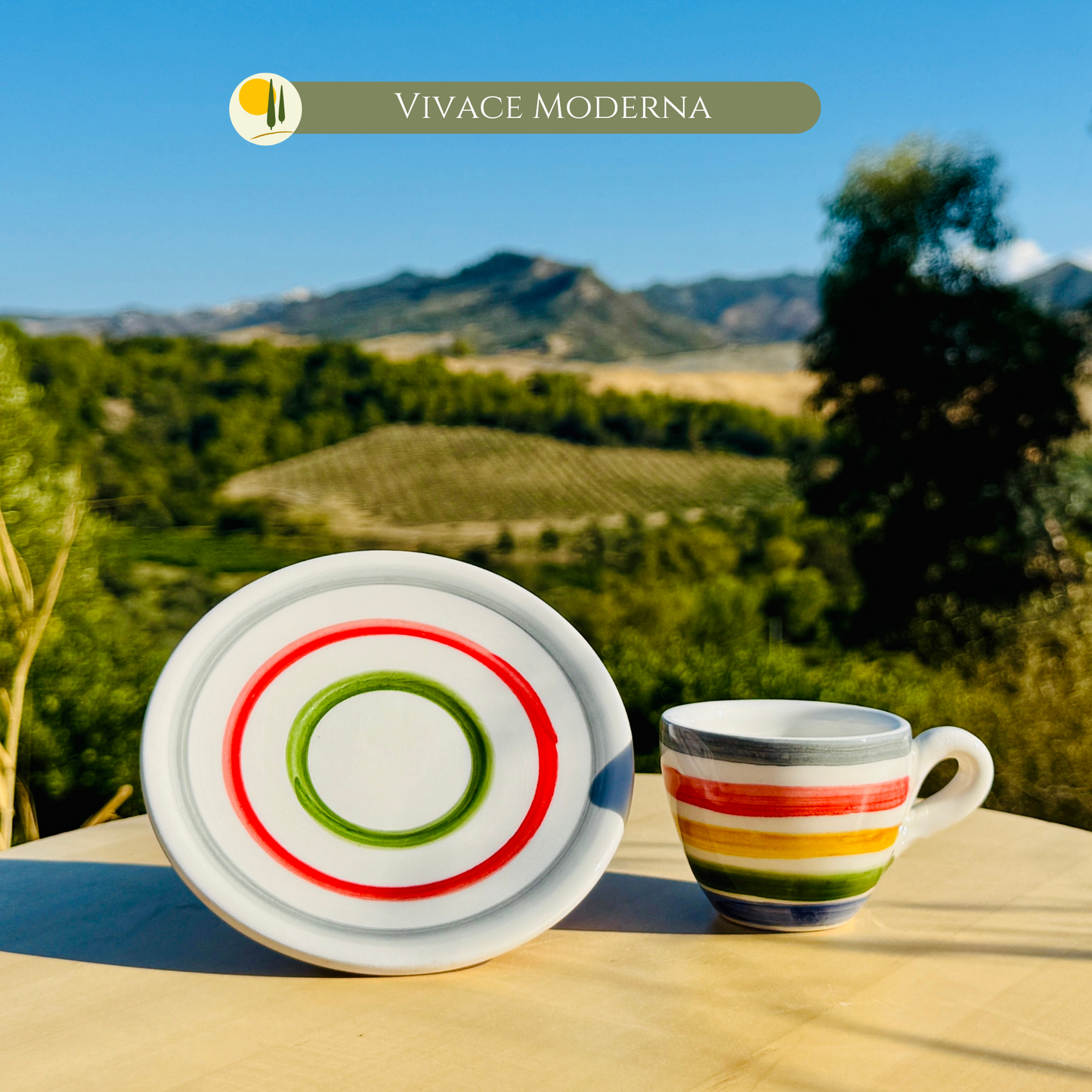 Bunte Espresso Tassen handgemacht in Italien "Vivace"
