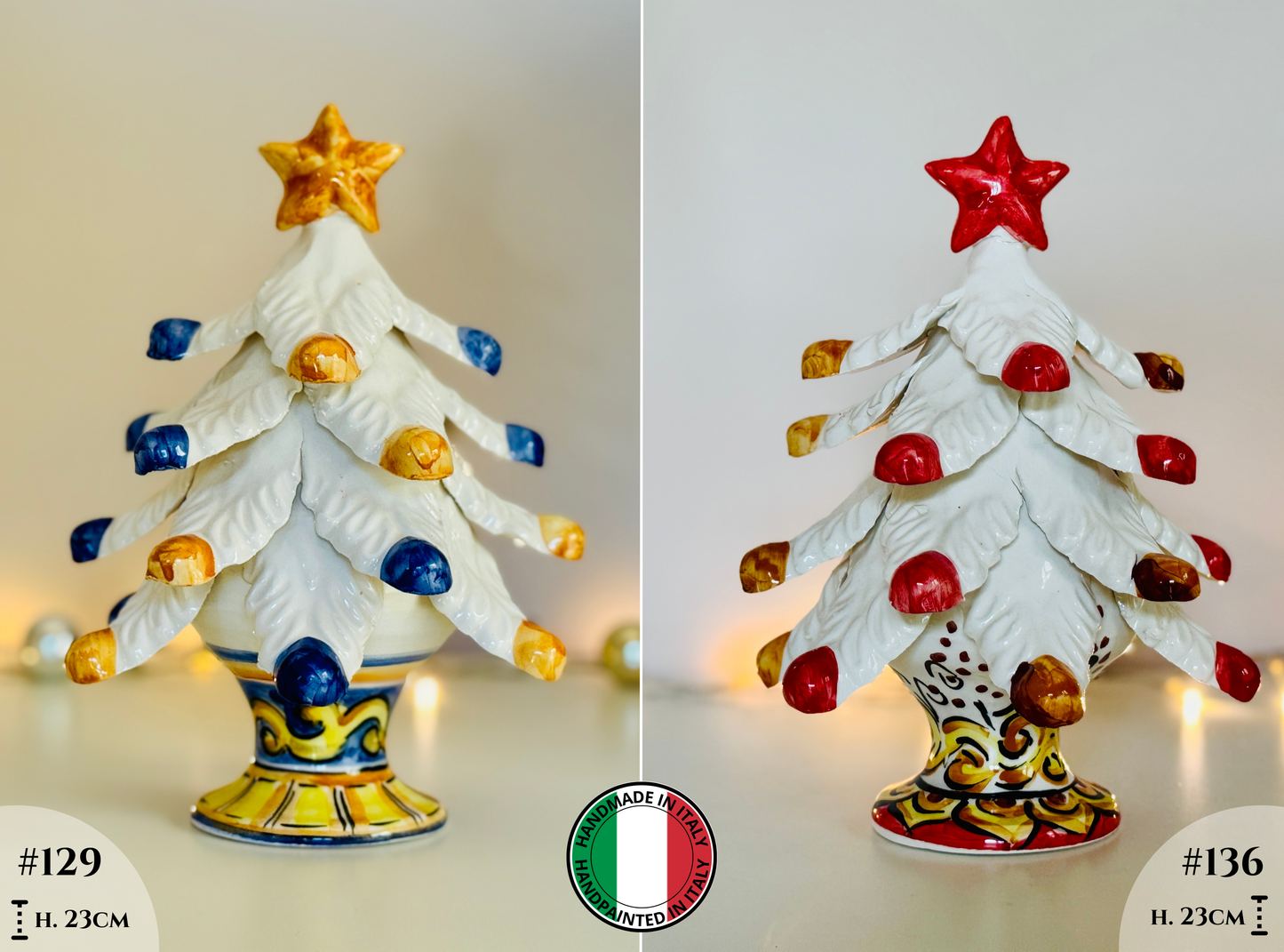 Albero di Natale in ceramica fatto a mano e dipinto a mano "Amalfi" Spedizione a partire dal 17.09