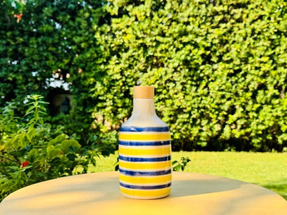 Colorful ceramic bottle oil dispenser "Vivace" for olive oil handmade in Italy