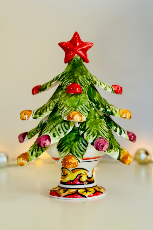 Weihnachtsbaum aus Keramik handgemacht und handbemalt Versand ab 17.09
