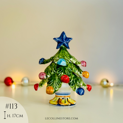 Albero di Natale in ceramica fatto a mano e dipinto a mano, decorazione natalizia