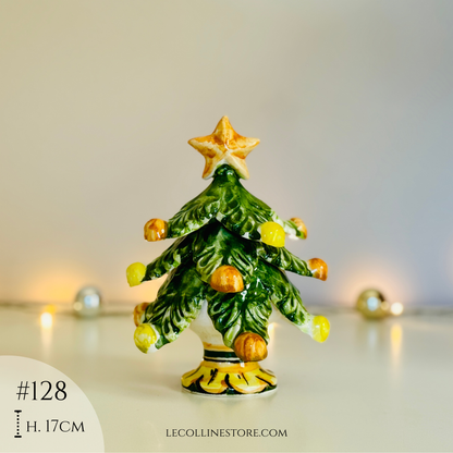 Albero di Natale in ceramica fatto a mano e dipinto a mano, decorazione natalizia