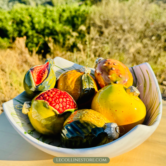 Keramik Früchte Handbemaltes Obst - Weihnachtsanhänger