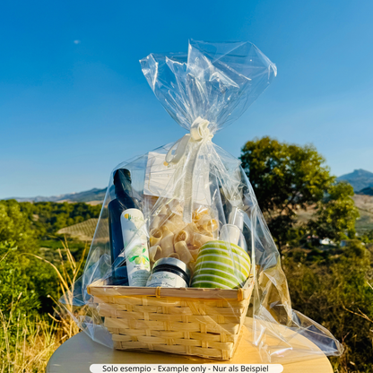 Geschenkkorb mit Folie & Band zum Selbstgestalten - Geschenkverpackung