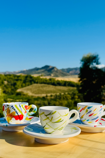 Bunte Espressotassen kleine Kaffee Tassen handgemacht in Italien – Le Colline