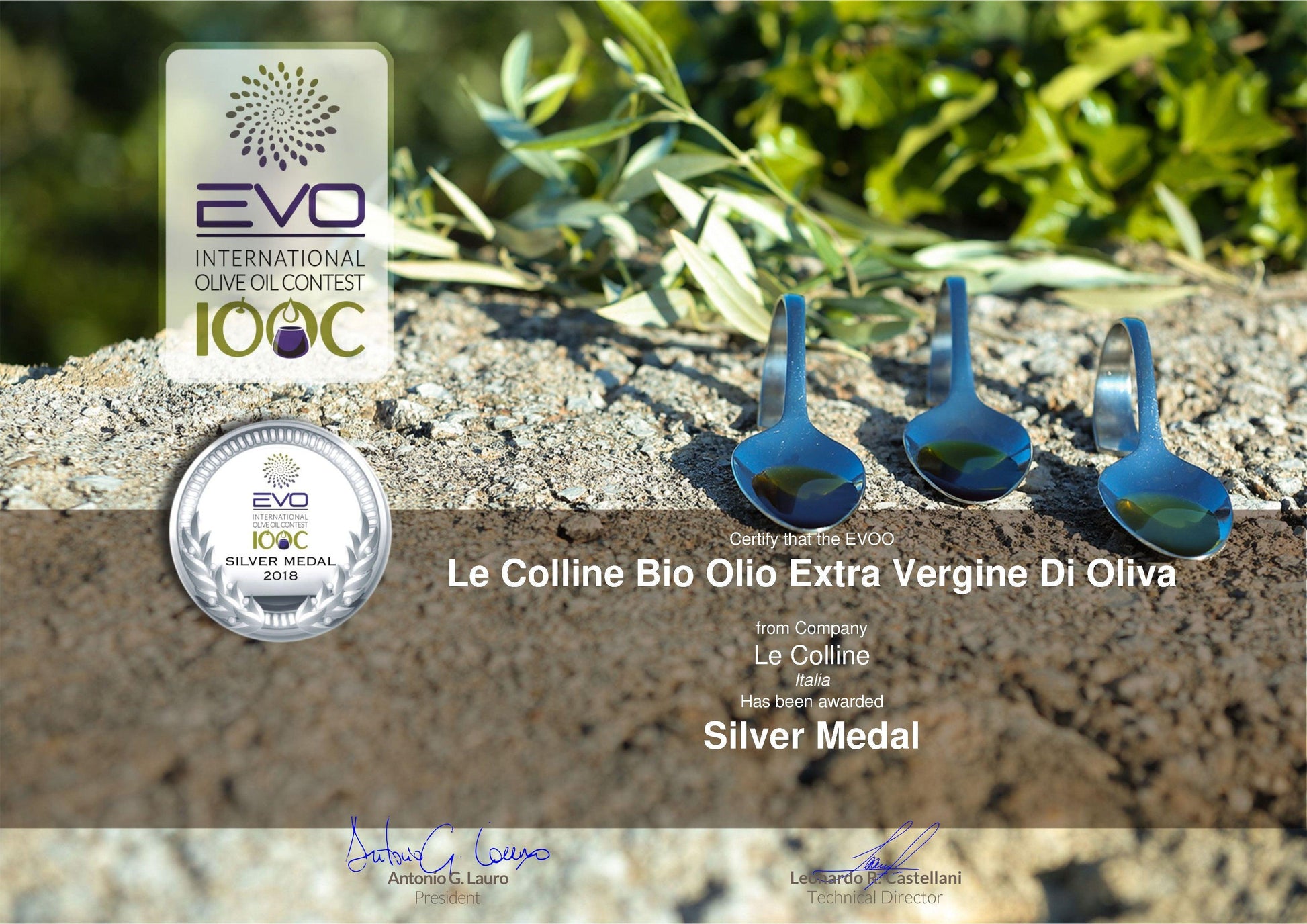 Silber Auszeichnung IOOC 2018 - Natives Olivenöl Extra Biologisch
