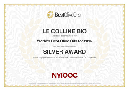 Silber Auszeichnung NYIOOC 2016 - Natives Olivenöl Extra Biologisch 
