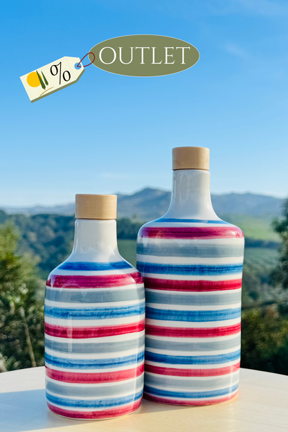 OUTLET B-WARE Ölflasche Keramikflasche "Pura" Ölspender für Olivenöl und Essig handgemacht in Italien