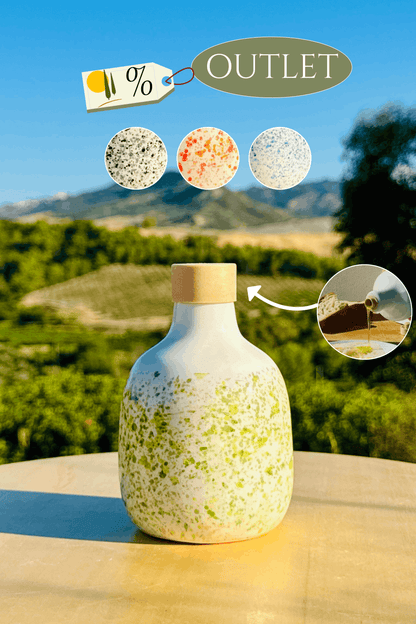 OUTLET Colorful Ceramic Oil Dispenser Bottle for Olive Oil Handmade in Italy 200ml
