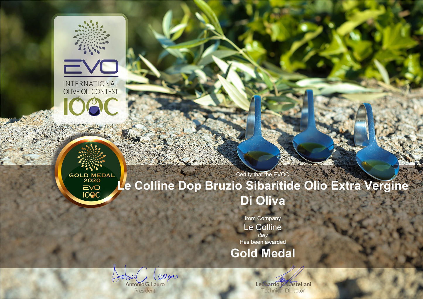 Le Colline Natives Olivenöl Extra DOP Gold Auszeichnung 2020