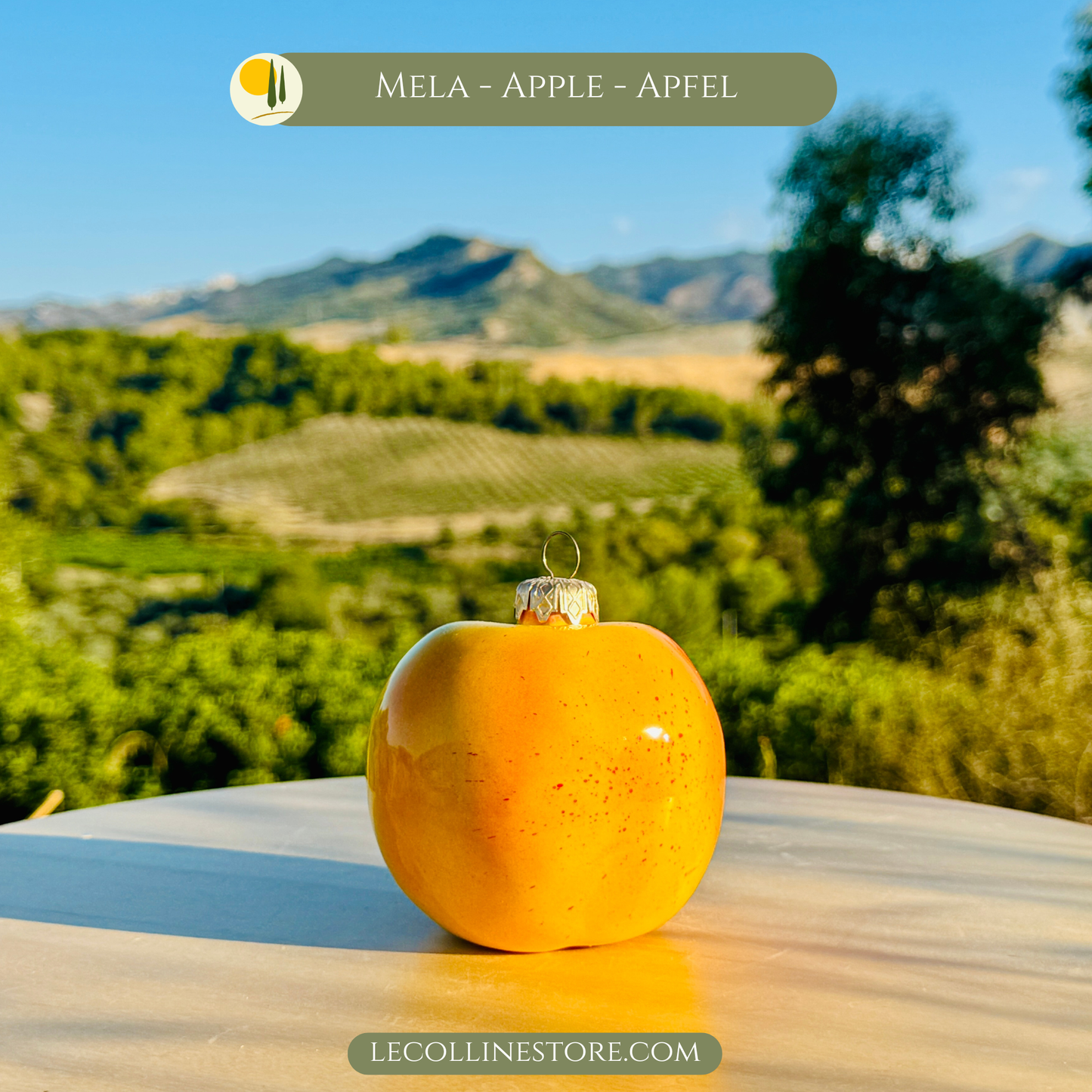 Keramik Früchte Handbemaltes Obst - Weihnachtsanhänger