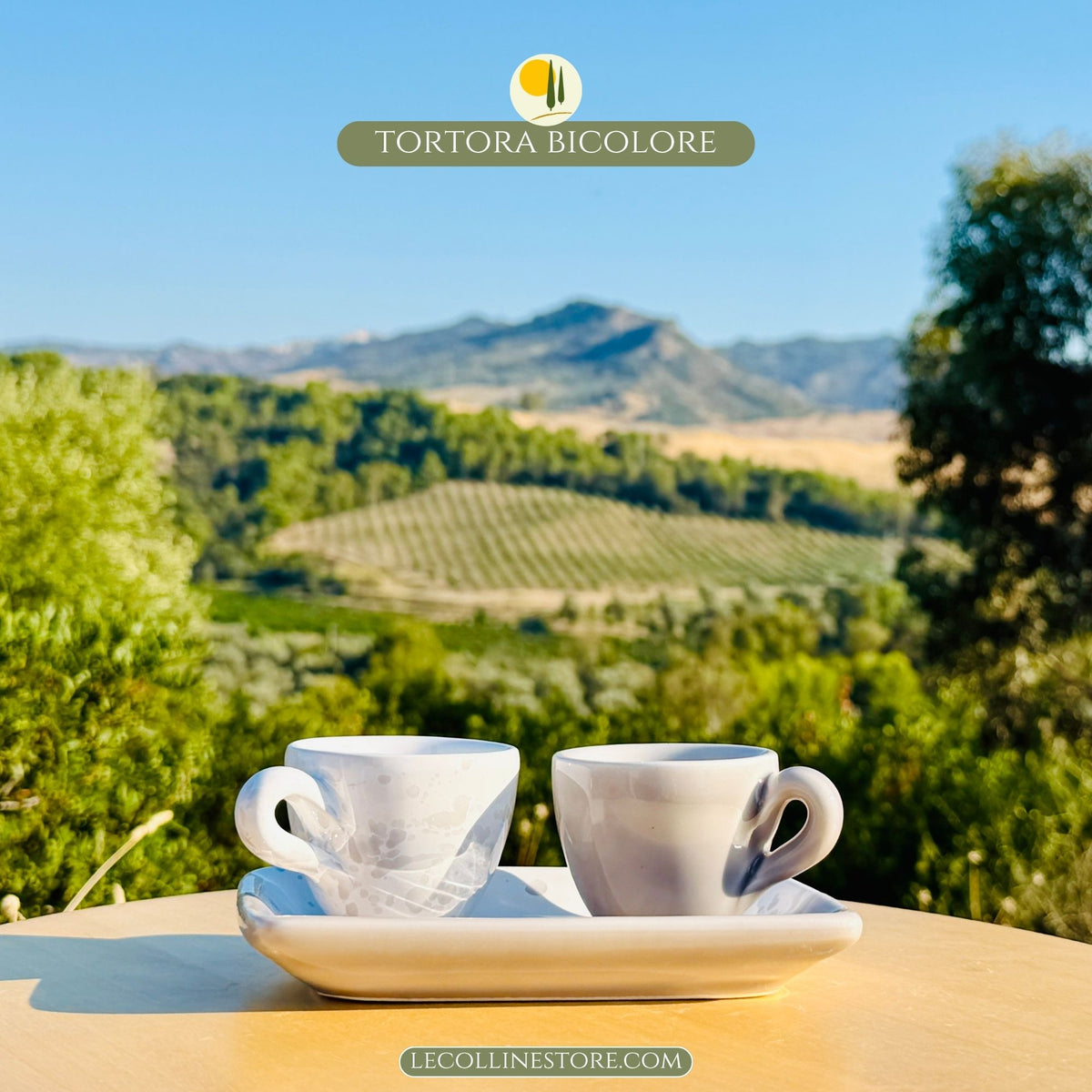 Set Espresso Tassen handgemacht in Italien Tortora