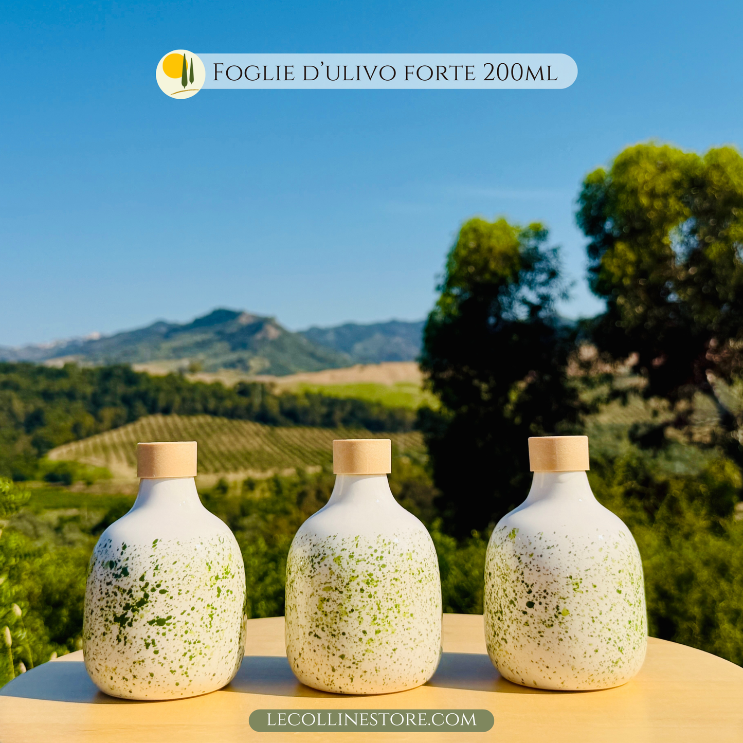 Bunte Keramikflasche Ölspender für Olivenöl handgemacht in Italien 200ml