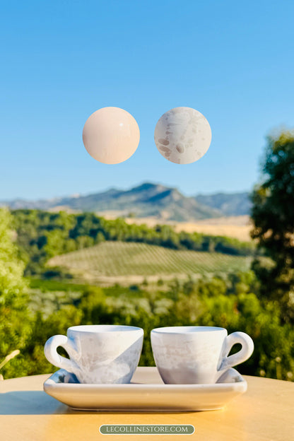Set Espresso Tassen handgemacht in Italien Tortora