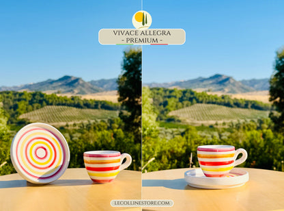 Tazzine da caffè espresso colorate fatte a mano in Italia "Vivace"