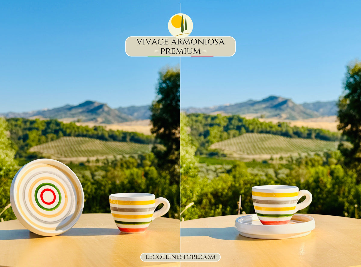 Tazzine da caffè espresso colorate fatte a mano in Italia "Vivace"