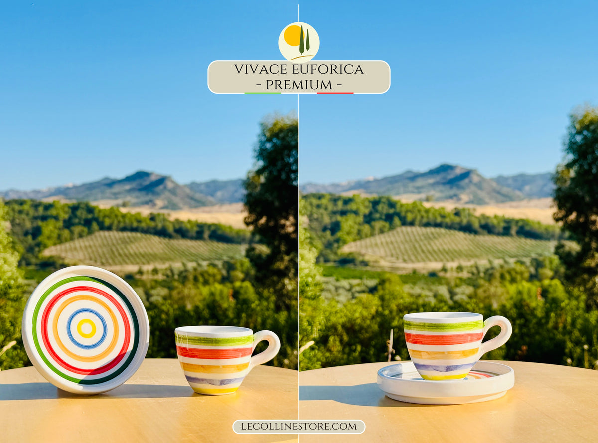 Tazzine da caffè espresso colorate fatte a mano in Italia "Vivace"