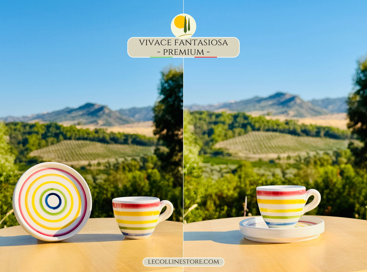Tazzine da caffè espresso colorate fatte a mano in Italia "Vivace"