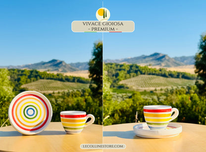 Tazzine da caffè espresso colorate fatte a mano in Italia "Vivace"