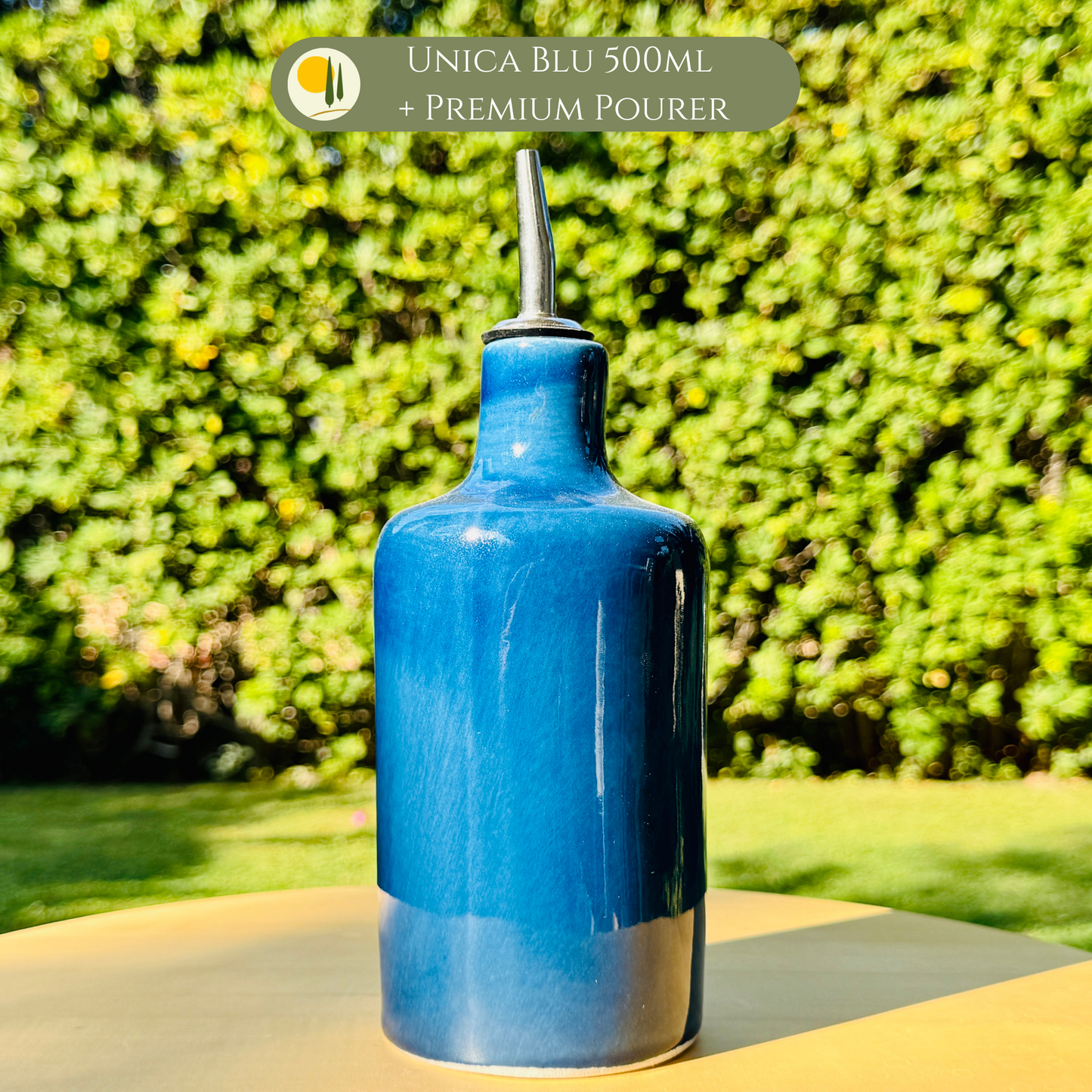 Ceramic bottle "Linea Unica" for olive oil handmade in Italy