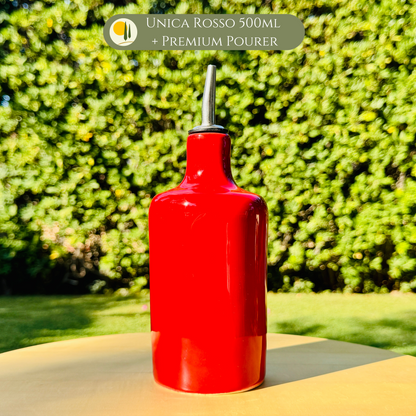 Ceramic bottle "Linea Unica" for olive oil handmade in Italy