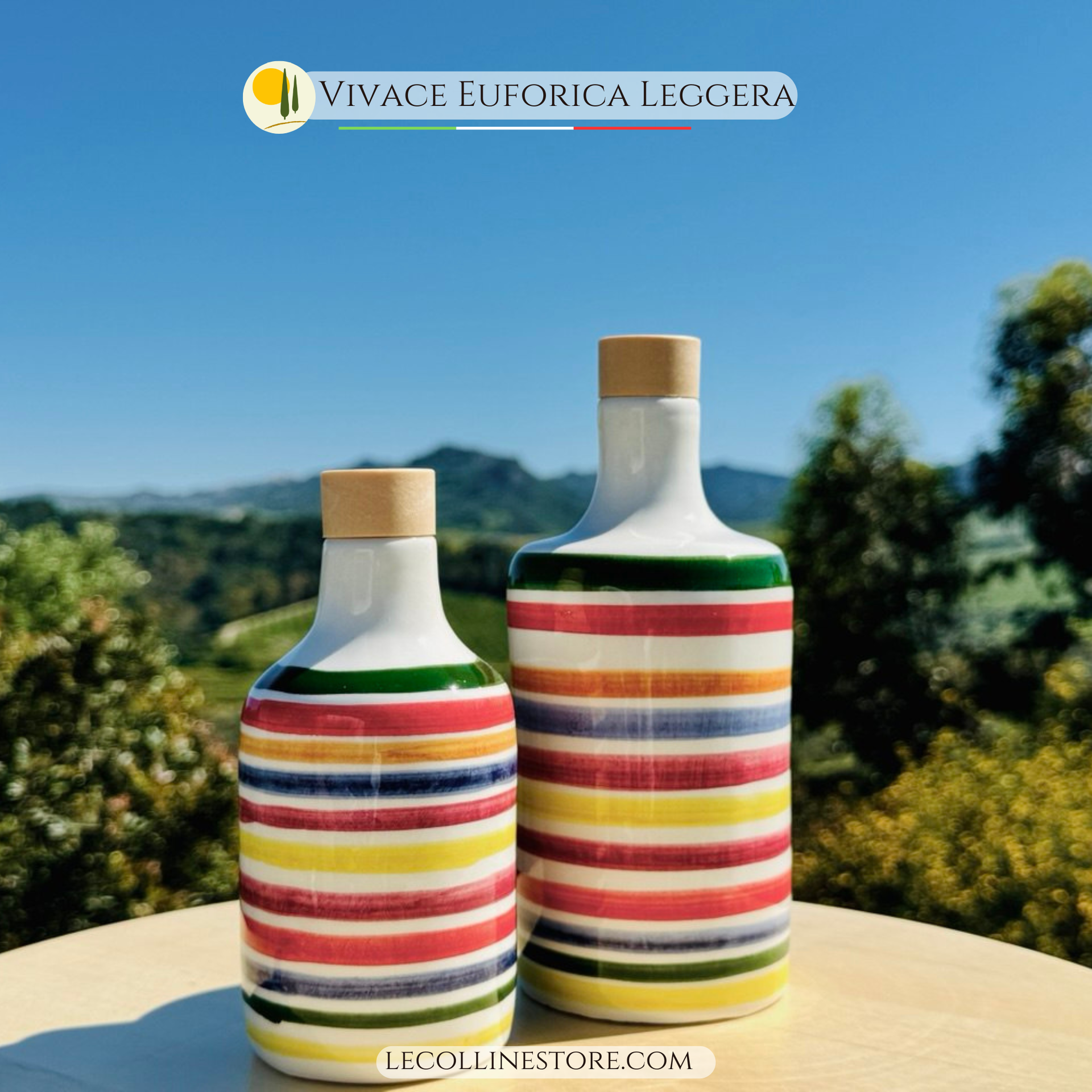 Colorful oil dispenser ceramic bottle for olive oil handmade in
