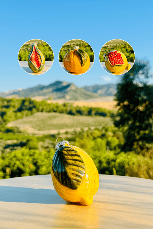 Keramik Früchte Handbemaltes Obst - Weihnachtsanhänger