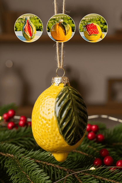 Keramik Früchte Handbemaltes Obst - Weihnachtsanhänger