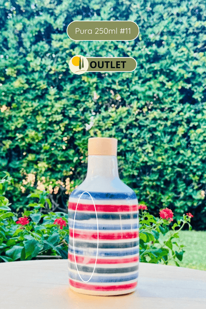 OUTLET B-WARE Ölflasche Keramikflasche "Pura" Ölspender für Olivenöl und Essig handgemacht in Italien