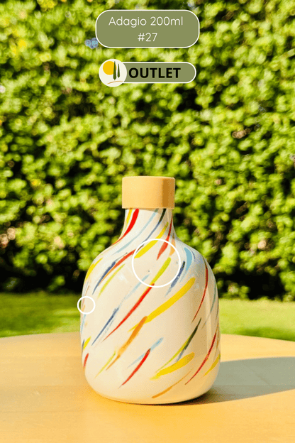 OUTLET - Elegante Keramikflasche Ölspender für Olivenöl handgemacht in Italien