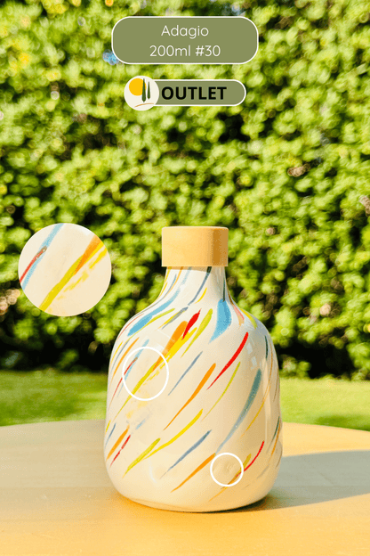 OUTLET - Elegante Keramikflasche Ölspender für Olivenöl handgemacht in Italien