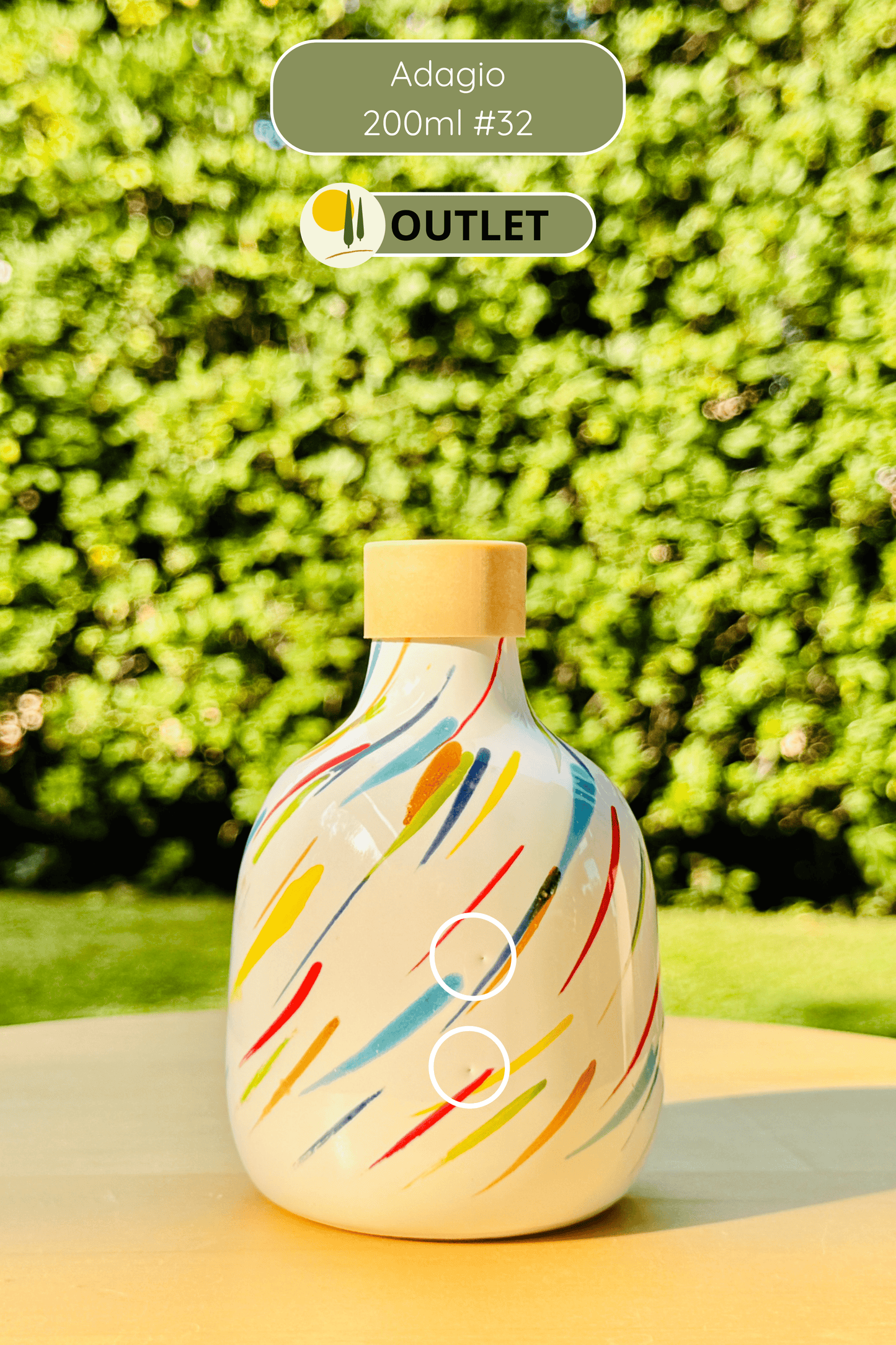 OUTLET - Elegante Keramikflasche Ölspender für Olivenöl handgemacht in Italien