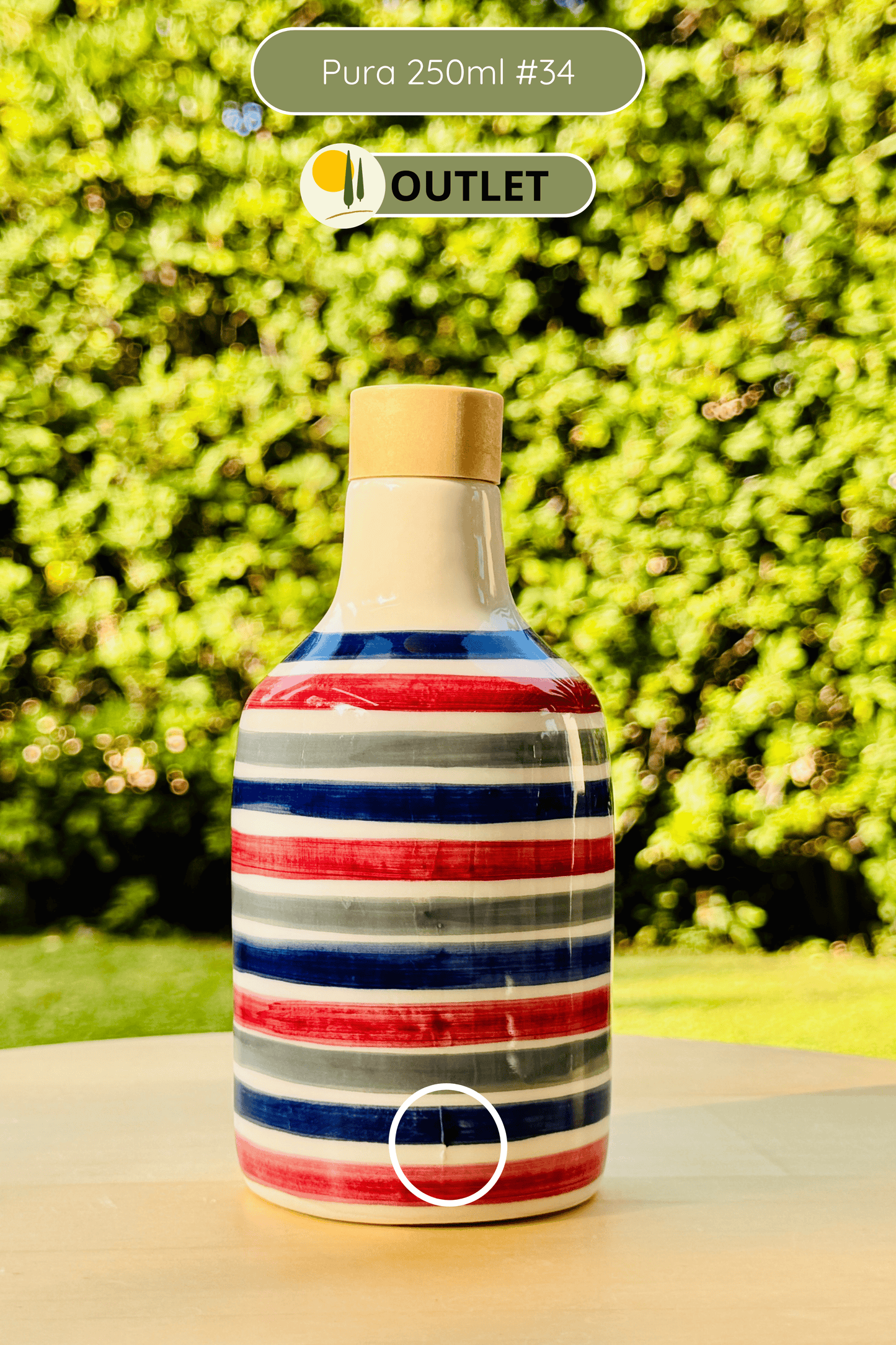 B-WARE Bottiglia per olio in ceramica "Pura Marittima" dispenser per olio d'oliva e aceto fatto a mano in Italia