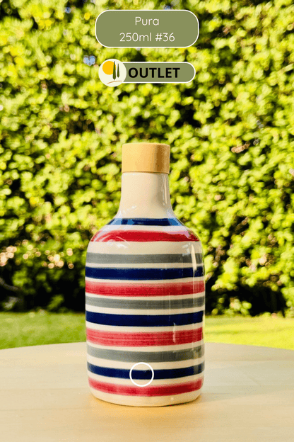 OUTLET B-WARE Ölflasche Keramikflasche "Pura" Ölspender für Olivenöl und Essig handgemacht in Italien