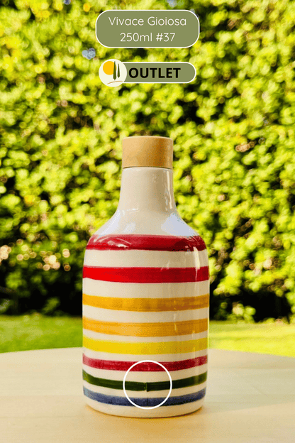 OUTLET B-WARE Dispenser per olio in bottiglia di ceramica colorata "Vivace" per olio d'oliva fatto a mano in Italia