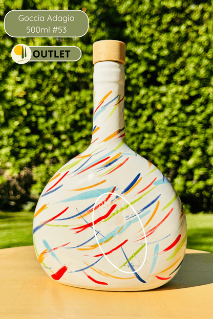OUTLET Elegante Keramikflasche Ölspender für Olivenöl 500ml handgemacht in Italien